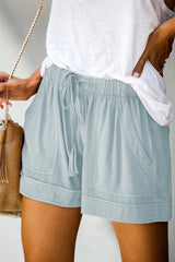Emo - Womens Drawstring Shorts Summer Elastic Waist Casual Lightweight with Pockets