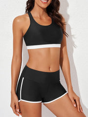 Womens Athletic 3 Piece Tankini Swimsuits with Shorts Swim Tank Tops