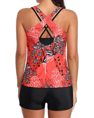 Emo - 3 Piece Tankini Swimsuits for Women Tummy Control Bathing Suits