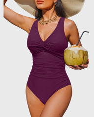 Emo - Women Tummy Control One Piece Swimsuit - Push Up Bathing Suit Full Coverage Slimming Swimwear