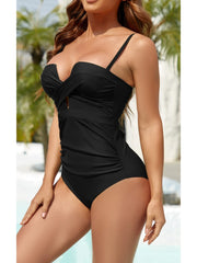 Emo - Women's Push Up Wrap Front Swimsuit One Piece Tummy Control Bathing Suits Bandeau Support Slimming Swimwear