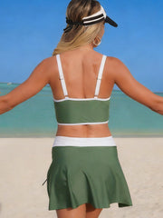 Emo - Women's High Waisted Bikini Sets Tummy Control Swim Skirt Two Piece Swim Suit