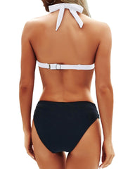 Emo - Women Two Piece Bathing Suits Push Up Bikini Set Halter Swimsuit Vintage Swimwear