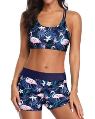 Emo - 3 Piece Tankini Swimsuits for Women Tummy Control Bathing Suits