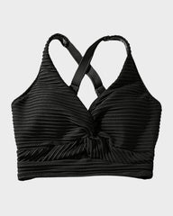 Emo - Textured Knot-Front High-Waisted Bikini Set