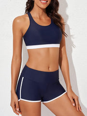 Womens Athletic 3 Piece Tankini Swimsuits with Shorts Swim Tank Tops