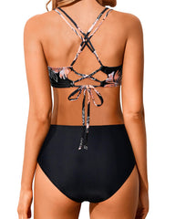 Emo - Women High Waisted Bikini Set Two Piece Swimsuits Push up Wrap Swim Suits Top Tummy Control Bathing Suit