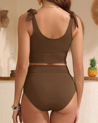 Emo - Two Piece High Waisted Swimsuits Women Tummy Control Bikini Modest Bathing Suit