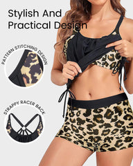 Emo - Tankini Swimsuits for Women Two Piece Tummy Control Bathing Suit with Shorts