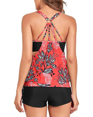 Emo - Tankini Swimsuits for Women Two Piece Tummy Control Bathing Suit with Shorts
