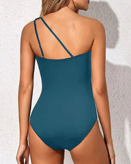 Emo - One Shoulder One Piece Swimsuit for Women Tummy Control Bathing Suits