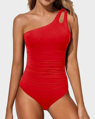 Emo - One Shoulder One Piece Swimsuit for Women Tummy Control Bathing Suits