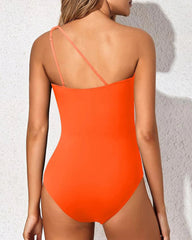Emo - One Shoulder One Piece Swimsuit for Women Tummy Control Bathing Suits