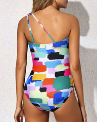Emo - One Shoulder One Piece Swimsuit for Women Tummy Control Bathing Suits