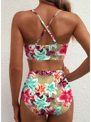 Emo - 2026 Summer Two Piece Bikini Set U-Wire Cutout High Waisted Swimsuit-Black