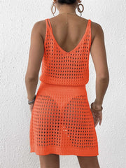 Women Swimsuit Cover Up V Neck Crochet Bathing Suit Bikini Coverups Vacation Cruise Outfits Swimwear Sundress
