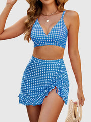 Emo - Women's High Waisted Bikini Sets Tummy Control Swim Skirt Two Piece Swim Suit