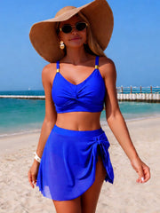 Emo - Women's High Waisted Bikini Set Gold Metal Two Piece Swimsuits Tummy Control Tie Knot 2026 Bathing Suits