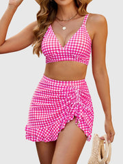 Emo - Women's High Waisted Bikini Sets Tummy Control Swim Skirt Two Piece Swim Suit