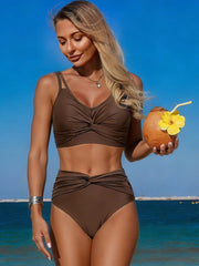 Emo - Women’s High Waisted Tummy Control Bikini Sets Full Coverage Bathing Suit