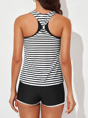Womens Athletic 3 Piece Tankini Swimsuits with Shorts Swim Tank Tops