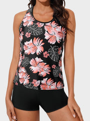 Womens Athletic 3 Piece Tankini Swimsuits with Shorts Swim Tank Tops