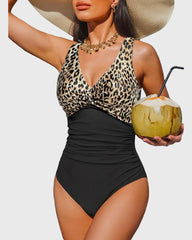 Emo - Women Tummy Control One Piece Swimsuit - Push Up Bathing Suit Full Coverage Slimming Swimwear