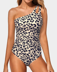 Emo - One Shoulder One Piece Swimsuit for Women Tummy Control Bathing Suits