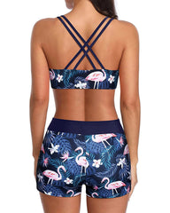 Emo - 3 Piece Tankini Swimsuits for Women Tummy Control Bathing Suits