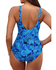 Emo - Women Tummy Control One Piece Swimsuit - Push Up Bathing Suit Full Coverage Slimming Swimwear