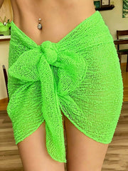 Women Two-Ways Bikini Top Cover Up Mesh Beach Skirt