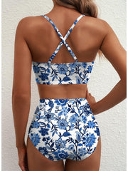 Emo - 2026 Summer Two Piece Bikini Set U-Wire Cutout High Waisted Swimsuit-Black