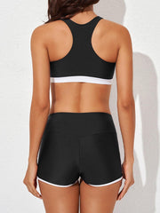 Womens Athletic 3 Piece Tankini Swimsuits with Shorts Swim Tank Tops