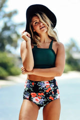 Emo - High Rise Print Halter Bikini