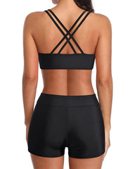 Emo - 3 Piece Tankini Swimsuits for Women Tummy Control Bathing Suits