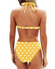 Emo - Women Two Piece Bathing Suits Push Up Bikini Set Halter Swimsuit Vintage Swimwear