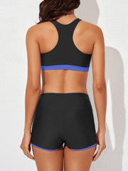 Womens Athletic 3 Piece Tankini Swimsuits with Shorts Swim Tank Tops