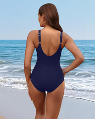 Emo - Women Tummy Control One Piece Swimsuit - Push Up Bathing Suit Full Coverage Slimming Swimwear