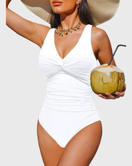 Emo - Women Tummy Control One Piece Swimsuit - Push Up Bathing Suit Full Coverage Slimming Swimwear