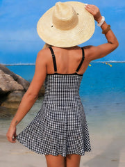 Emo - Women's New Mesh One Piece Swim Dress Swimsuit Tummy Control Bathing Suit