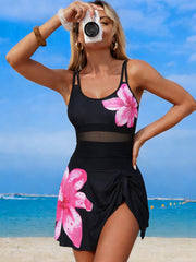 Emo - Women's New Mesh One Piece Swim Dress Swimsuit Tummy Control Bathing Suit