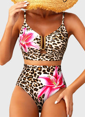 Emo - 2026 Summer Two Piece Bikini Set U-Wire Cutout High Waisted Swimsuit-Black