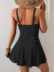 Emo - Tankini Swimsuit for Women Tummy Control Two Piece Bathing Suit High Waisted Tank Top with Swim Skirt