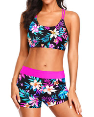 Emo - 3 Piece Tankini Swimsuits for Women Tummy Control Bathing Suits