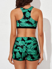 Womens Athletic 3 Piece Tankini Swimsuits with Shorts Swim Tank Tops