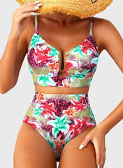 Emo - 2026 Summer Two Piece Bikini Set U-Wire Cutout High Waisted Swimsuit-Black