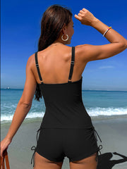 Emo - Women's Modest Tankini Swimsuits Tummy Control 2 Piece Bathing Suit with Shorts