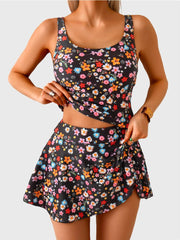 Emo - Tankini Swimsuit for Women Tummy Control Two Piece Bathing Suit High Waisted Tank Top with Swim Skirt