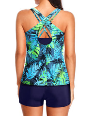 Emo - 3 Piece Tankini Swimsuits for Women Tummy Control Bathing Suits