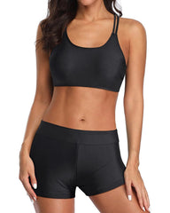 Emo - 3 Piece Tankini Swimsuits for Women Tummy Control Bathing Suits